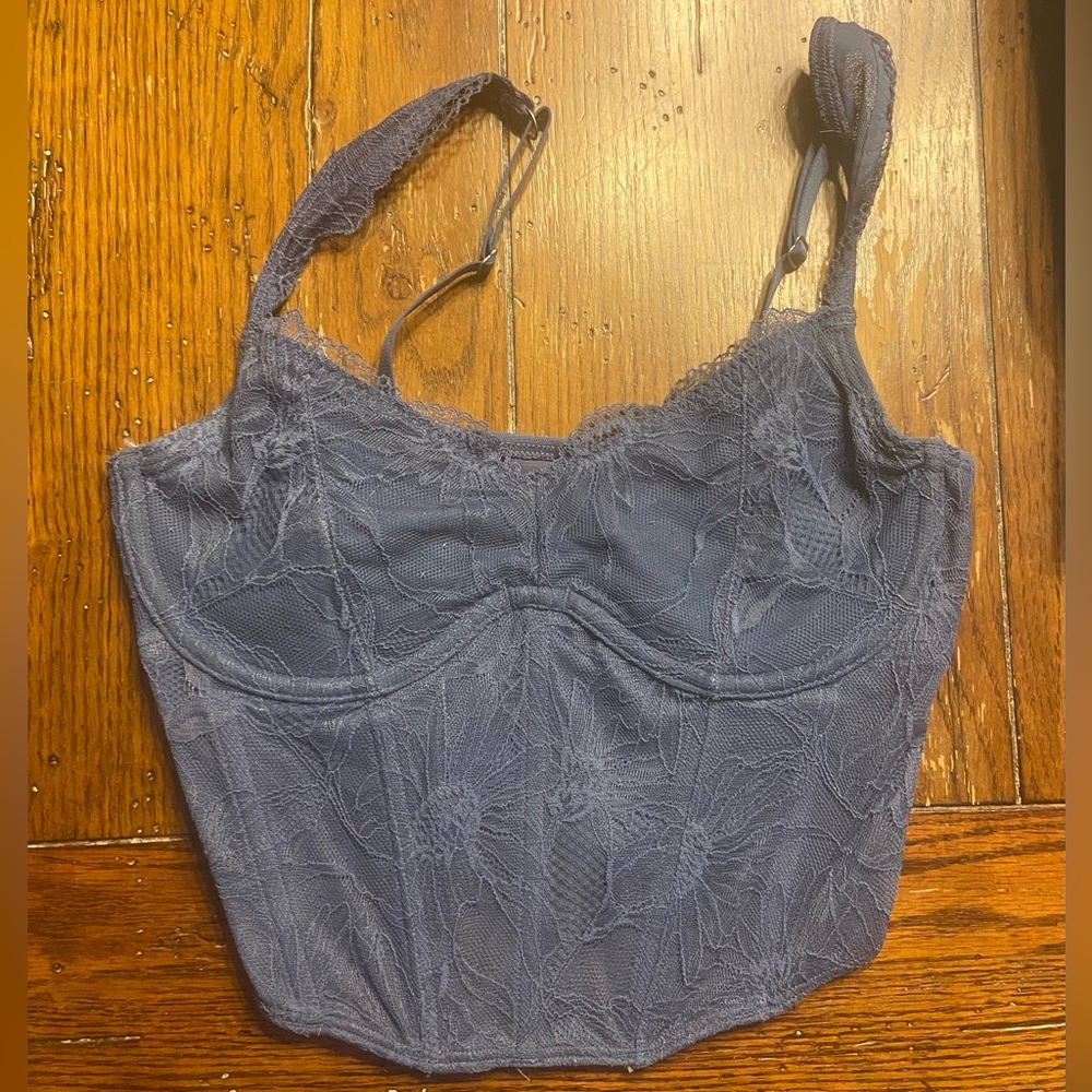 Hollister June blue lace corset top | size S | worn once
